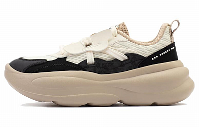 361° Anti-Slip Wear-Resistant Low-Top Chunky Sneakers Women's Beige Black