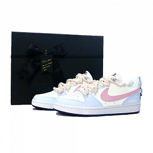 Nike Court Borough Skateboard Shoes Women's Low-Top Yellow/Pink Blue