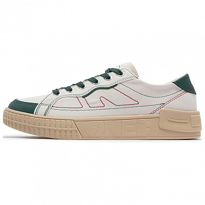 361° Anti-Slip And Wear-Resistant Lightweight Low-Top Skateboard Shoes Men's Beige Green