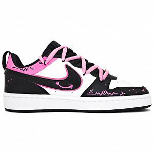 Nike Court Borough 2 Non-slip Lightweight Low-Top Skateboard Shoes GS Black Pink White 1 2995849