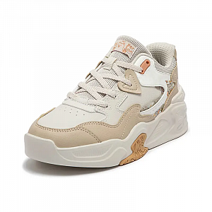 361° Breathable Height Increasing Low-Top Casual Shoes Women's White Brown 1 2996205