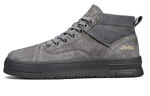 Jeep Abrasion Resistant High Top Casual Shoes Men's Gray