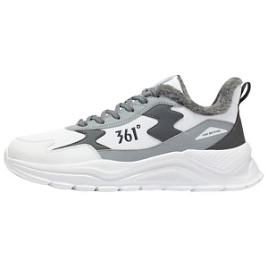 361° Durable Warm Low-Top Casual Shoes Men's Gray White