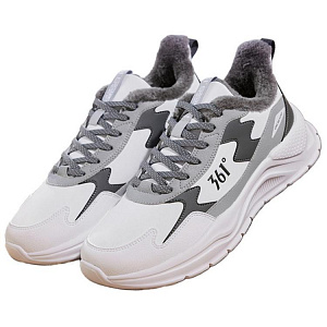 361° Durable Warm Low-Top Casual Shoes Men's Gray White 1 2996855