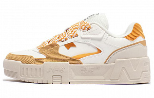 361° Slip-Resistant Low-Top Skateboard Shoes Women's White Yellow