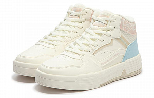 361° Anti-Slip Wear-Resistant High-Top Skateboard Shoes Women's White Pink 1 2996904