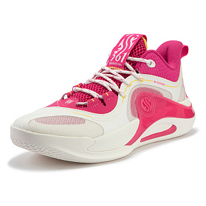 361° Zen TEAM Beetroot Latte Cushioning Anti-Slip And Wear-Resistant Low-Top Basketball Shoes Men's White Red 1 2996908