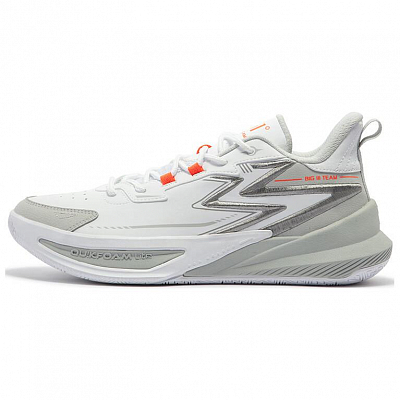 361° Big3 Team Cushioning Anti-Slip And Wear-Resistant Low-Top Basketball Shoes Men's White Gray