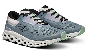 On Cloudstratus 3 Cushioning Low-Top Running Shoes Women's Gray Blue 1 2997272