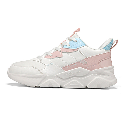 361° Cushioned Wear-Resistant Slip-Resistant Low-Top Casual Shoes Women's Pink White