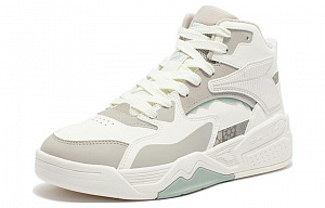 361° Abrasion Resistant Slip Resistant High Top Skateboard Shoes Women's White Gray 1 2997520