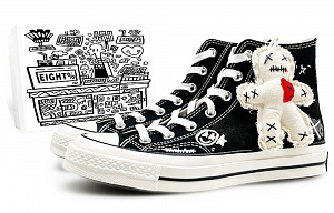 Converse All Star Anti Slip Wear Resistant High Top Canvas Shoes Unisex Black White