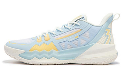 361° Cushioned Wear-Resistant Lightweight Low-Top Basketball Shoes Men's White Blue