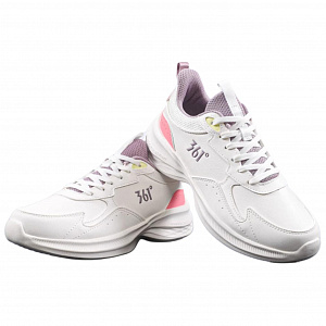 361° Anti-Slip Wear-Resistant Low-Top Casual Running Shoes Women's White Purple Pink 1 2998069