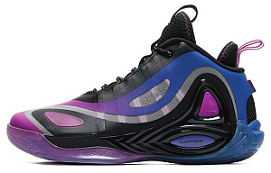 361° Zengo Tiger Whale Q-Ball Anti-Slip And Wear-Resistant Lightweight Mid-Top Basketball Shoes Men's Black Purple