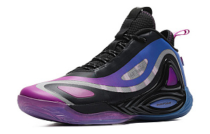 361° Zengo Tiger Whale Q-Ball Anti-Slip And Wear-Resistant Lightweight Mid-Top Basketball Shoes Men's Black Purple 1 2998133