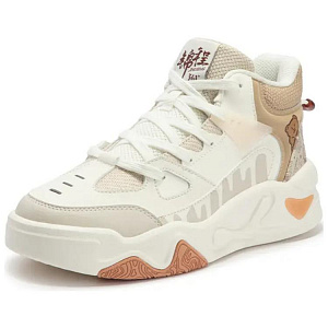 361° Jincheng 3 Wear-Resistant High-Top Skateboard Shoes Women's White Brown 1 2998528