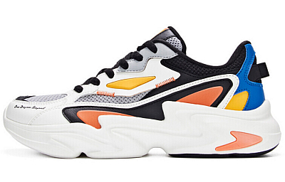 361° Cushioned Slip-Resistant Support Low-Top Chunky Sneakers Men's White Black