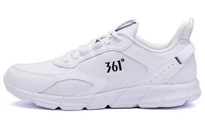 361° Cushioning Wear-Resistant Low-Top Running Shoes Men's White Obsidian Black