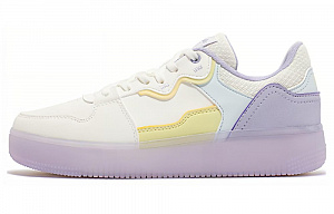361° Anti Slip Wear Resistant Low Top Skateboard Shoes Women's White Yellow Purple