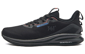 361° Wear-Resistant Cushioning Lightweight Low-Top Running Shoes Men's Black Red