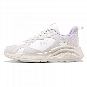 361° Anti-Slip Wear-Resistant Low-Top Casual Running Shoes Women's White Gray Purple