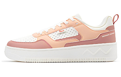 361° Anti Slip Wear Resistant Low Top Skateboard Shoes Women's White Peach Pink