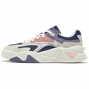 361° Anti-Slip Wear-Resistant Low-Top Skateboard Shoes Women's White Purple