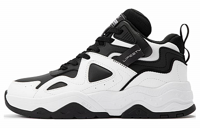 361° Warm Anti-Slip And Wear-Resistant Mid-Top Skateboard Shoes Women's Black White
