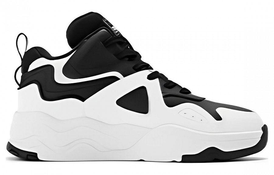 361° Warm Anti-Slip And Wear-Resistant Mid-Top Skateboard Shoes Women's Black White