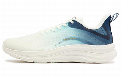 361° Anti-Slip And Wear-Resistant Breathable Low-Top Running Shoes Men's White Blue