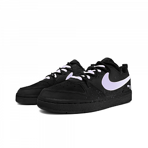 Nike Court Borough Non slip Lightweight Low top Skateboard Shoes Women's Black Purple 2 3001801