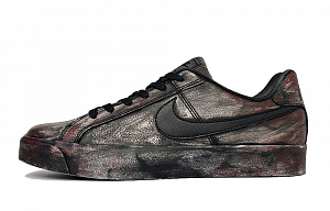 Nike Court Royale Blood Shadow Anti-Slip Wear-Resistant Low-Top Skateboard Shoes Unisex Black Red