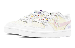 Nike Court Borough Skateboard Shoes Women's Low top Pink/Yellow/White 3 3001952