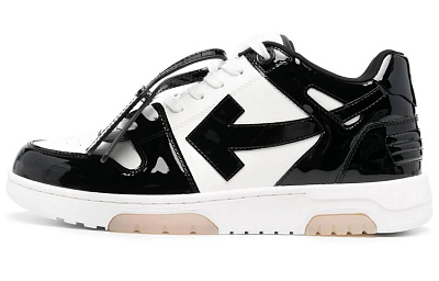 OFF WHITE Out Of Office Low Top Patent Sneaker 'Black White'