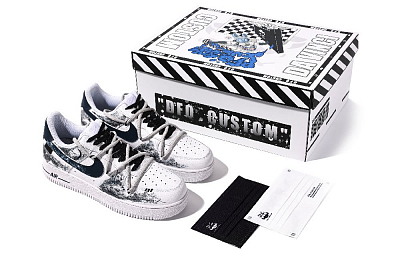 Nike Air Force 1 Low Top Skateboard Shoes Women's Ink Blue