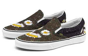 Vans Slip On Low Top Canvas Shoes Black/Green 1 3010001