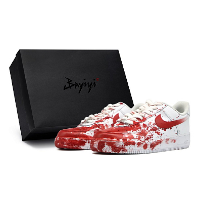 Nike Air Force 1 Skateboard Shoes Unisex Low-Top Red/White