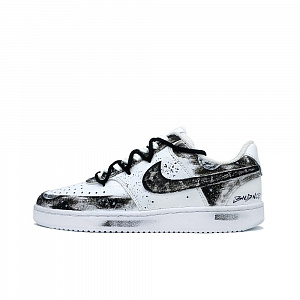 Nike Court Vision 1 Low top Skateboard Shoes Men's Black White