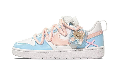 Nike Court Borough Low Top Skateboard Shoes GS Light Blue