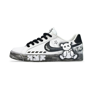 Nike Court Royale Low Top Skateboard Shoes Men's Black White