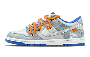 Nike Dunk Low Top Skateboard Shoes GS Blue Gray Silver 1 3020758