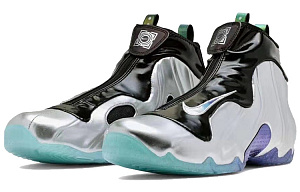 Nike Air Flightposite Vintage Basketball Shoes Unisex Mid top Silver/Black 1 3020876
