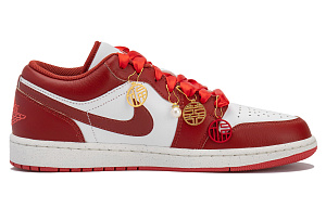 Jordan Air Jordan 1 Low Top Vintage Basketball Shoes Men's White Red 2 3022635