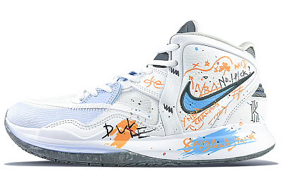 Nike Kyrie 8 Infinity Mid Top Basketball Shoes Unisex White Blue