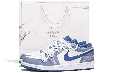 Jordan Air Jordan 1 Low-Top Vintage Basketball Shoes Men's Marine Blue
