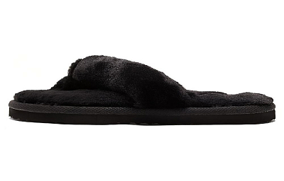 PUMA Fluff Flip Slide 'Black Team Gold' Women's