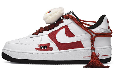 Nike Air Force 1 CUS ID CNY Chinese Style Low-Top Skateboard Shoes Men's Red White Black
