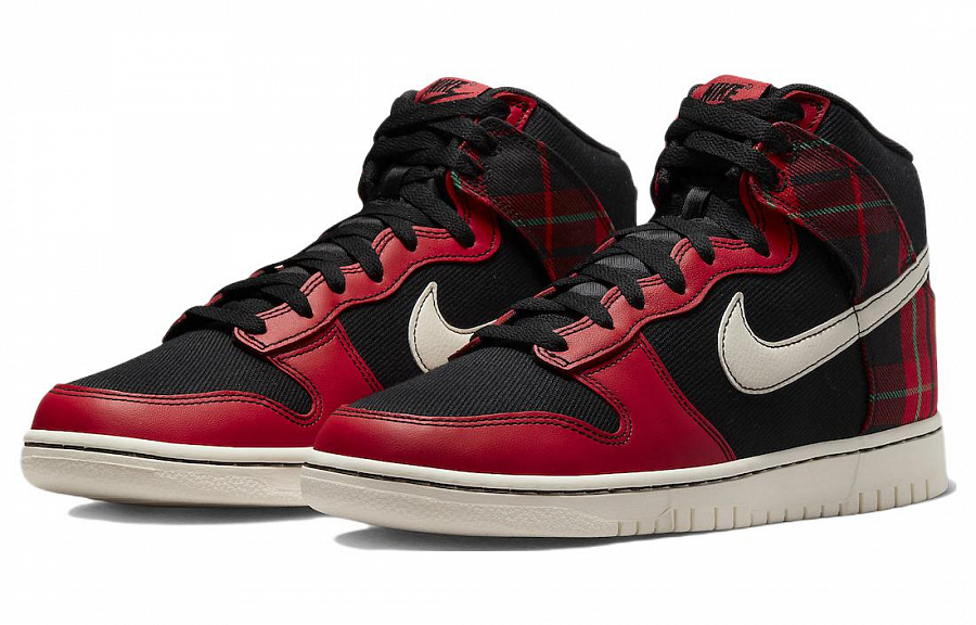 Nike Dunk High Se Tartan Plaid Black University Red купить в интернет-магазине Yoocart с быстрой доставкой по России.