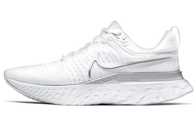 Nike React Infinity Run Flyknit 2 White Metallic Silver Women's